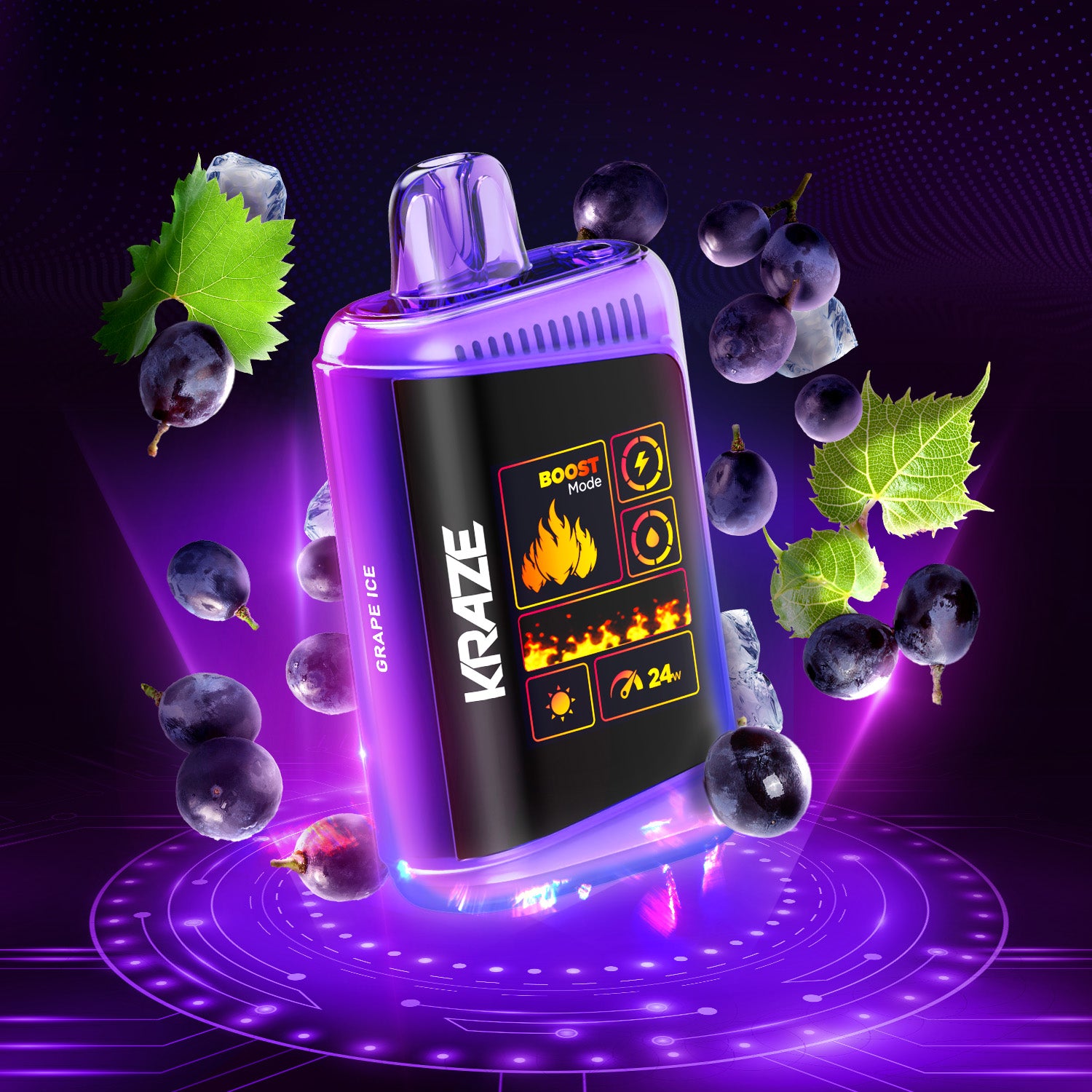 Disposable Vape Flavour: Grape Ice KRAZE HD mega | Supa Vapes - Hawkesbury, Ottawa & Ontario Vape Shop