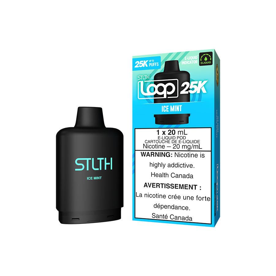 STLTH Loop 25K flavourless disposable vape, 25,000 puffs, rechargeable with STLTH Loop 2 Battery, long-lasting bold vaping experience, ideal for Ontario and Quebec vapers.