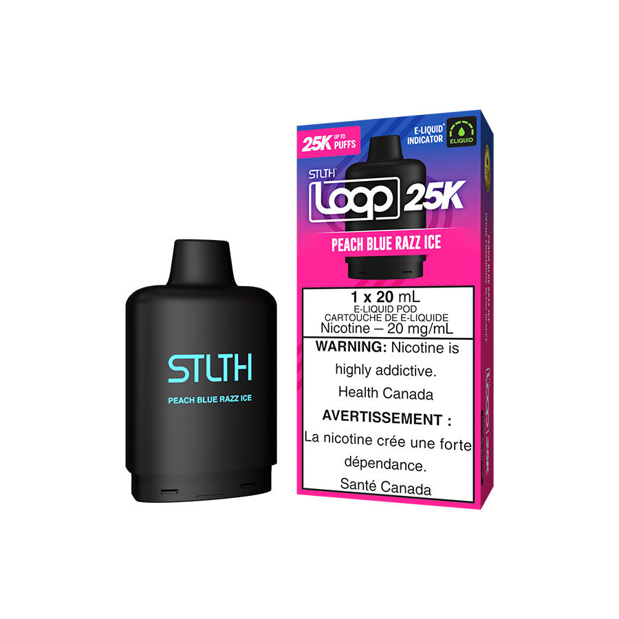 STLTH Loop 25K Green Apple Ice flavour disposable vape, massive 25,000 puff capacity, rechargeable convenience, ideal for vapers in Ontario and Quebec.