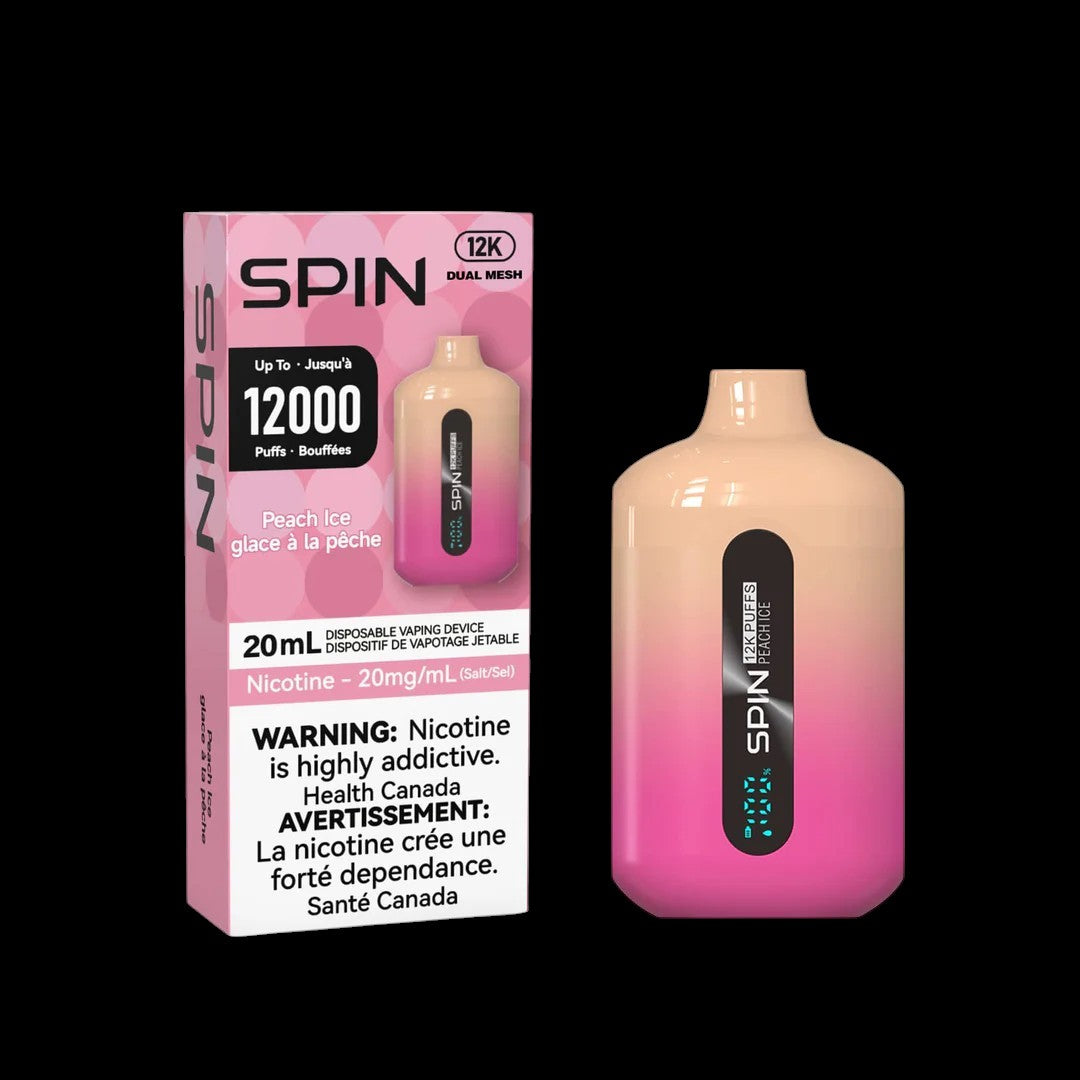 SPIN 12000 Peach Strawberry Watermelon - packed with juicy layers that evolve as you puff, available in Hawkesbury, Ottawa, and across Ontario.