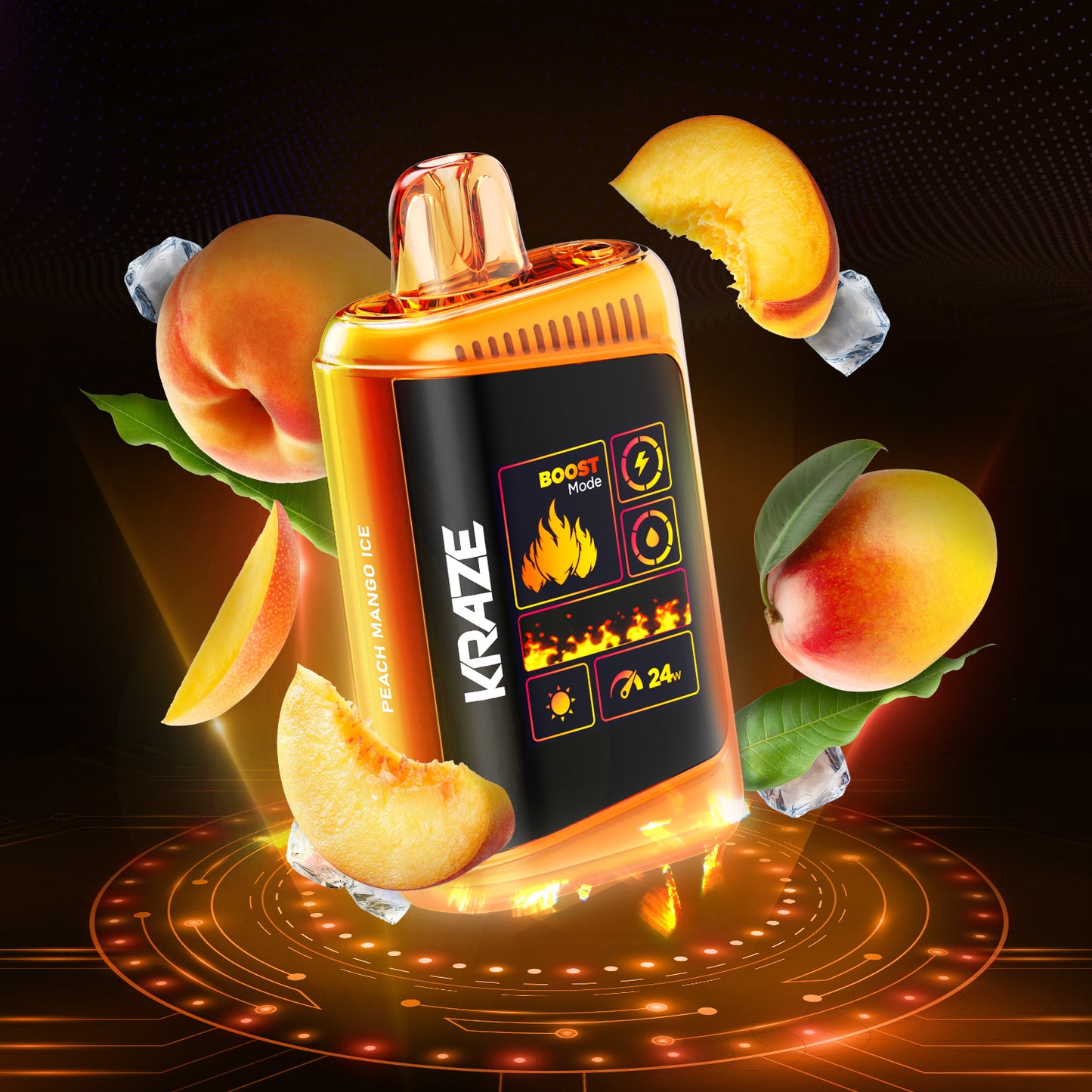 Disposable Vape Flavour: Peach Mango Ice KRAZE HD mega | Supa Vapes - Hawkesbury, Ottawa & Ontario Vape Shop