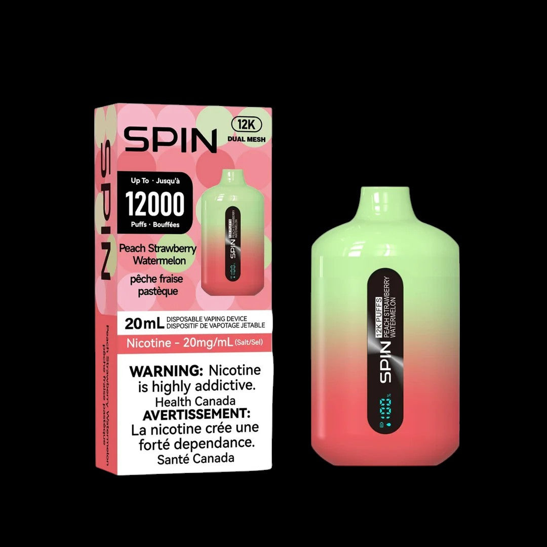 SPIN 12000 Strawberry Ice - designed for crisp, clean flavour all day long, available in Hawkesbury, Ottawa, and across Ontario.