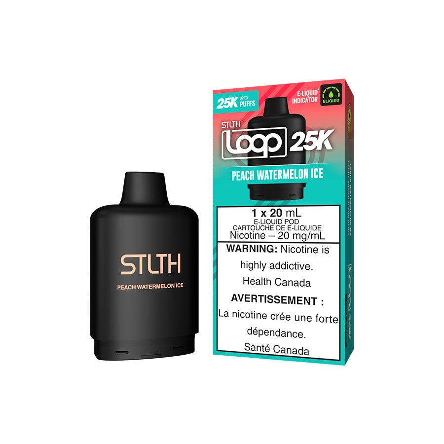 STLTH Loop 25K, Strawnana Orange flavour, rechargeable vape with 25,000 puffs capacity, bold and smooth hits, designed for Ontario and Quebec vapers.