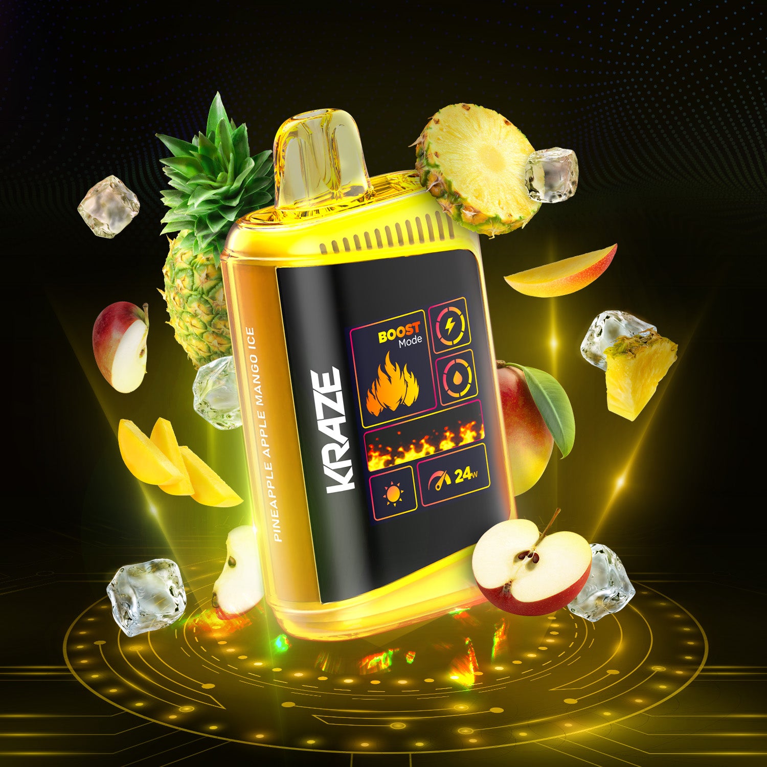 Disposable Vape Flavour: Pineapple Apple Mango Ice KRAZE HD mega | Supa Vapes - Hawkesbury, Ottawa & Ontario Vape Shop