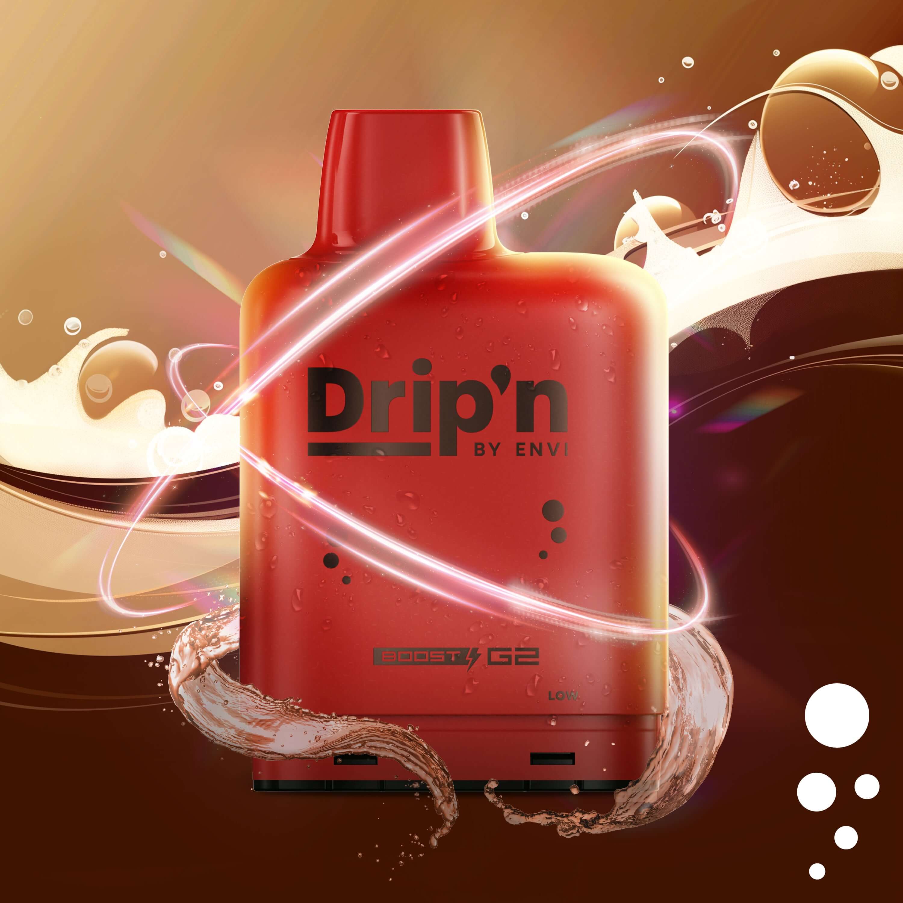 DRIP'N Level X Boost 25K, Cherry Classic Ice flavour, smooth nicotine delivery, 25,000 puffs disposable vape, refreshing menthol experience, ideal for vapers in Ontario and Quebec.