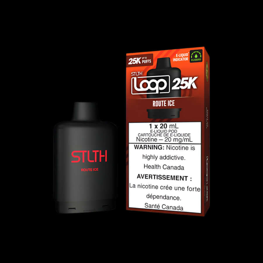 STLTH Loop 25K disposable vape - Juicy Peach Ice - powerful flavor and convenience available in Hawkesbury, Ottawa, and across Ontario.