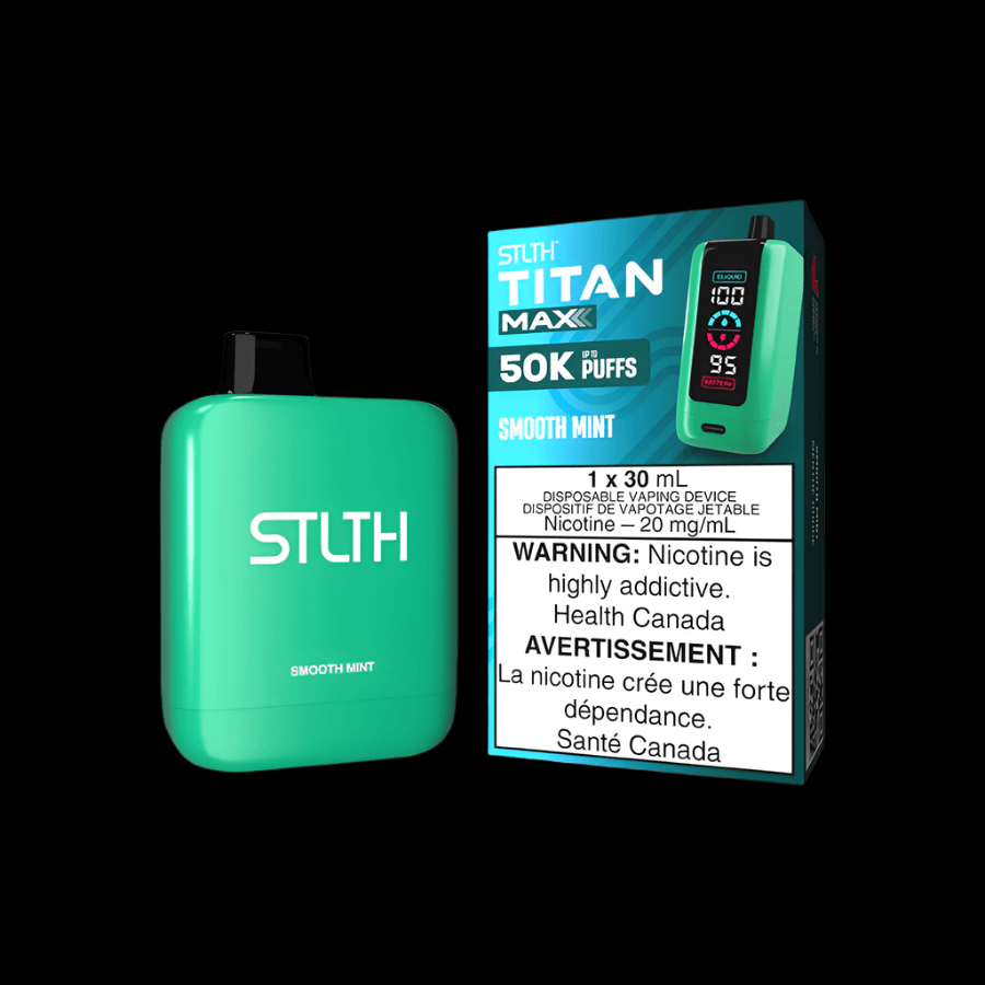 STLTH Titan MAX 50K disposable vape - Smooth Mint - long-lasting and flavorful available in Hawkesbury, Ottawa, and across Ontario.