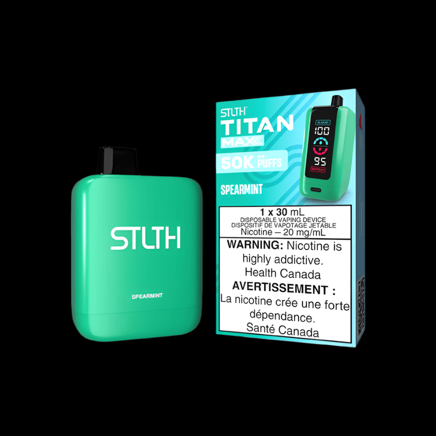 STLTH Titan MAX 50K disposable vape - Spearmint - long-lasting and flavorful available in Hawkesbury, Ottawa, and across Ontario.