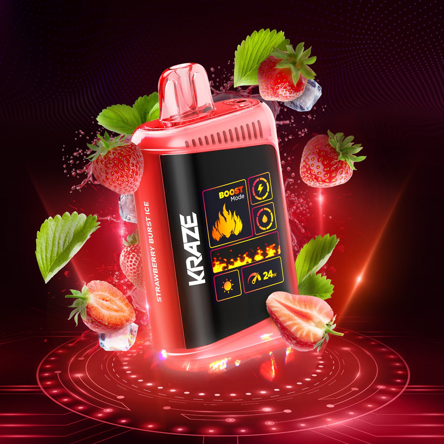 Disposable Vape Flavour: Strawberry Burst Ice KRAZE HD mega | Supa Vapes - Hawkesbury, Ottawa & Ontario Vape Shop
