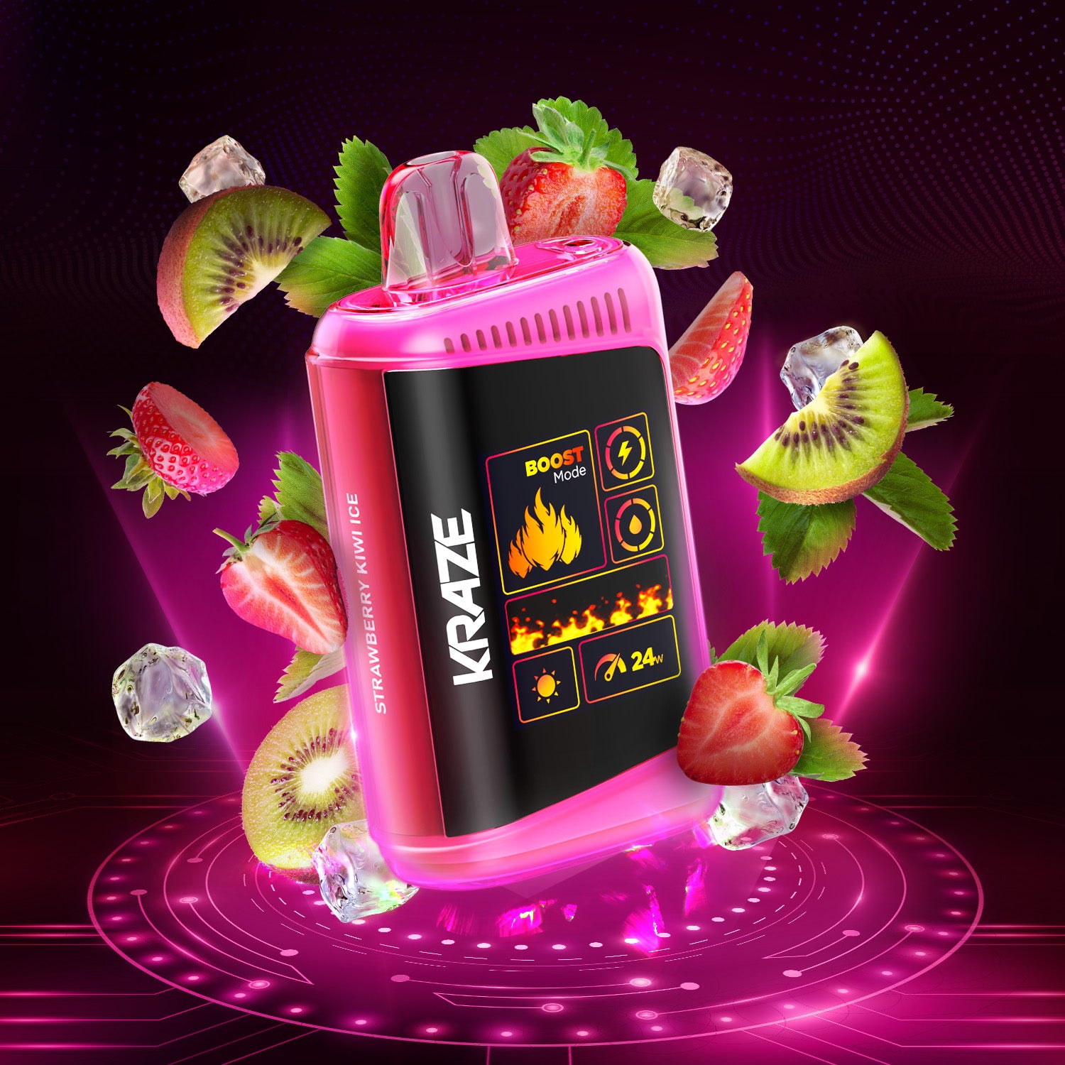 Disposable Vape Flavour: Strawberry Kiwi Ice KRAZE HD mega | Supa Vapes - Hawkesbury, Ottawa & Ontario Vape Shop