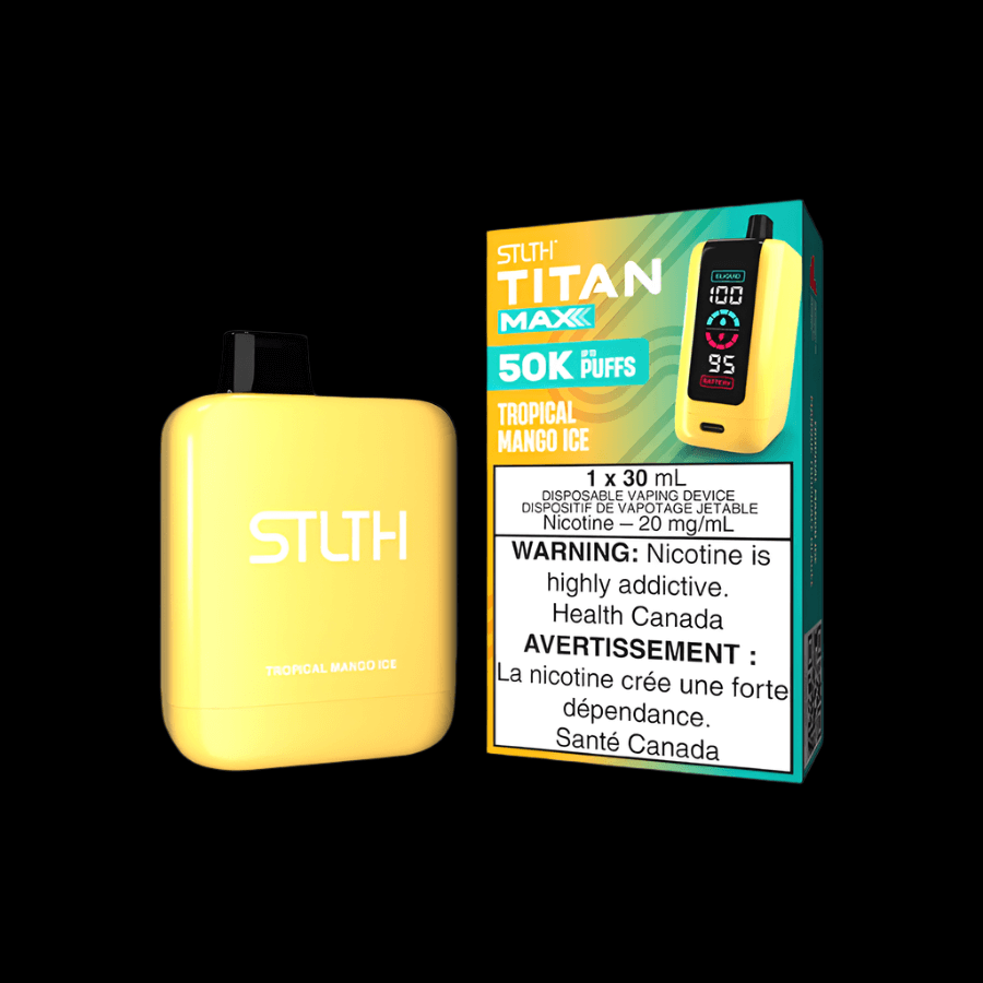 STLTH Titan MAX 50K disposable vape - Tropical Mango Ice - long-lasting and flavorful available in Hawkesbury, Ottawa, and across Ontario.