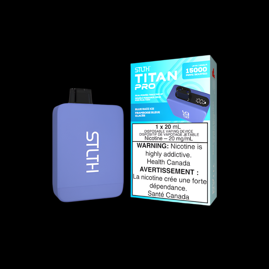 STLTH titan pro Blue Razz Ice - premium vape ejuice with bold flavour profiles, available in Hawkesbury, Ottawa, and across Ontario.