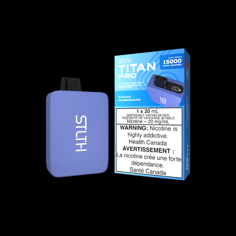 STLTH titan pro Blue Razz - premium vape ejuice with bold flavour profiles, available in Hawkesbury, Ottawa, and across Ontario.