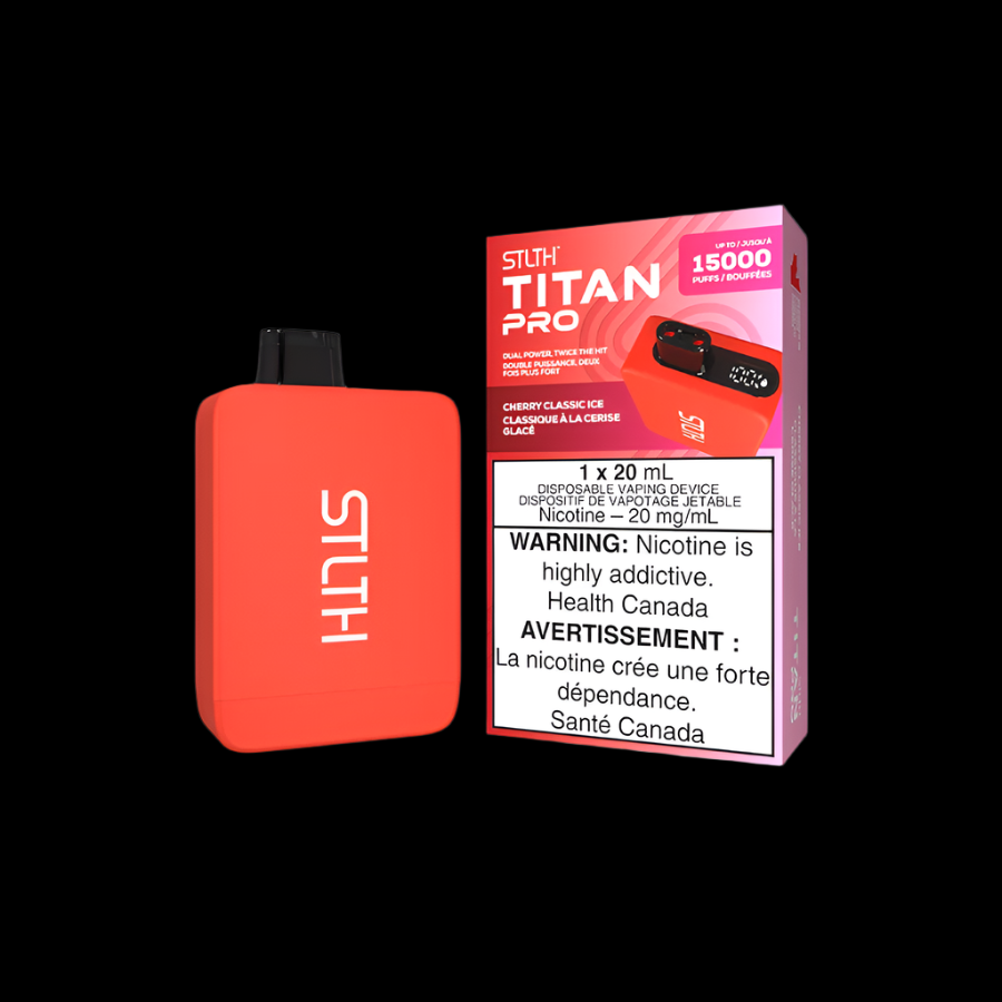 STLTH titan pro Cherry Classic Ice - premium vape ejuice with bold flavour profiles, available in Hawkesbury, Ottawa, and across Ontario.