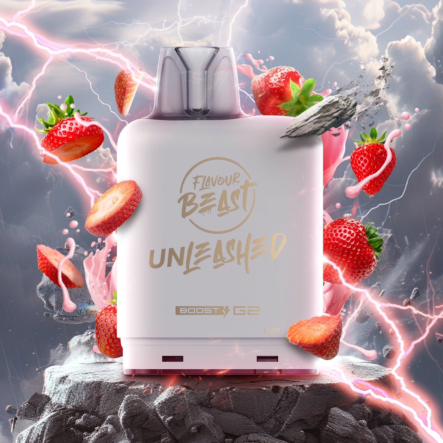 Flavour Beast level X unleashed boost Craving Strawberry Swirl - Beast Mode MAX disposable vape with powerful flavour and performance, available in Hawkesbury, Ottawa, and across Ontario.
