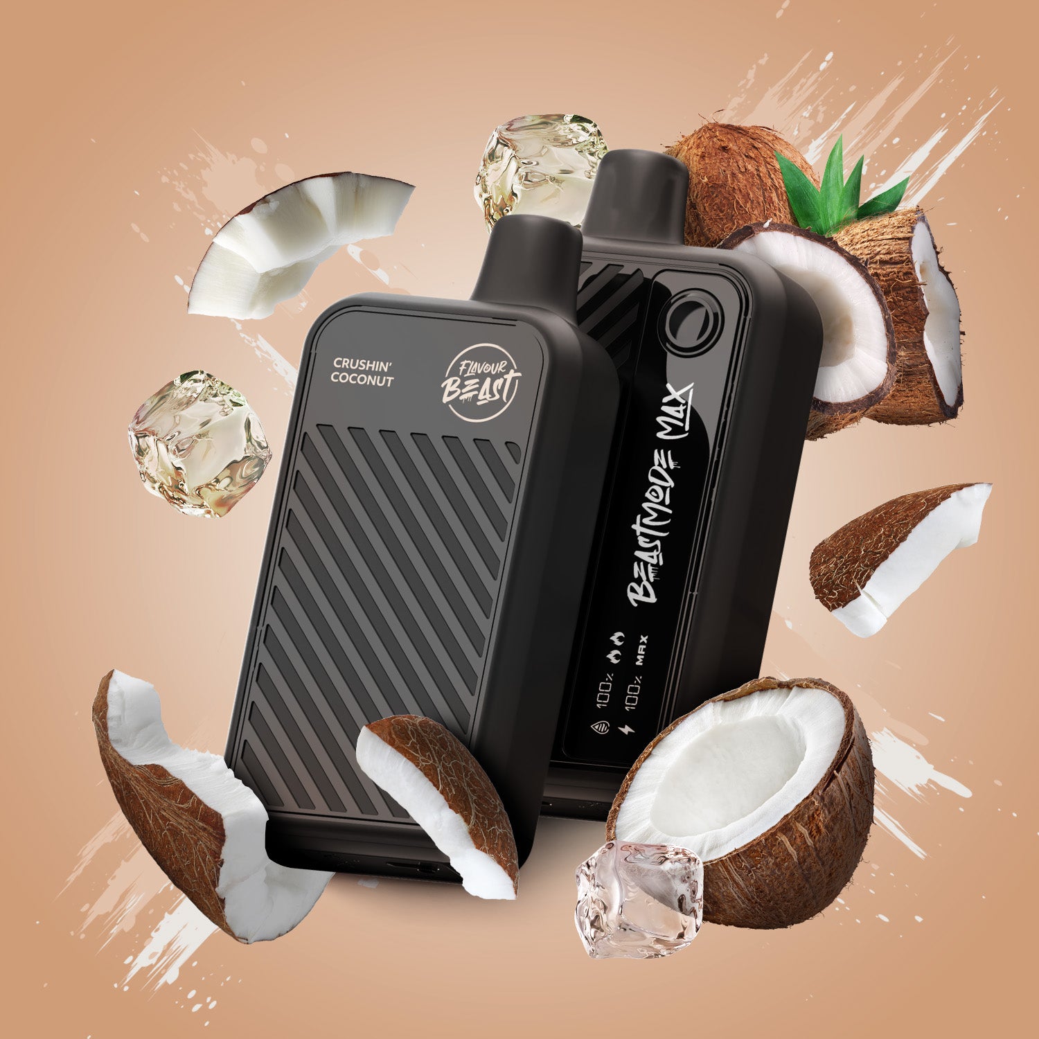 Flavour Beast Beast Mode MAX, Str8 Up Strawberry Banana flavour disposable vape with powerful nicotine delivery, rechargeable battery, up to 18,000 puffs, ideal for vapers in Ontario and Quebec.