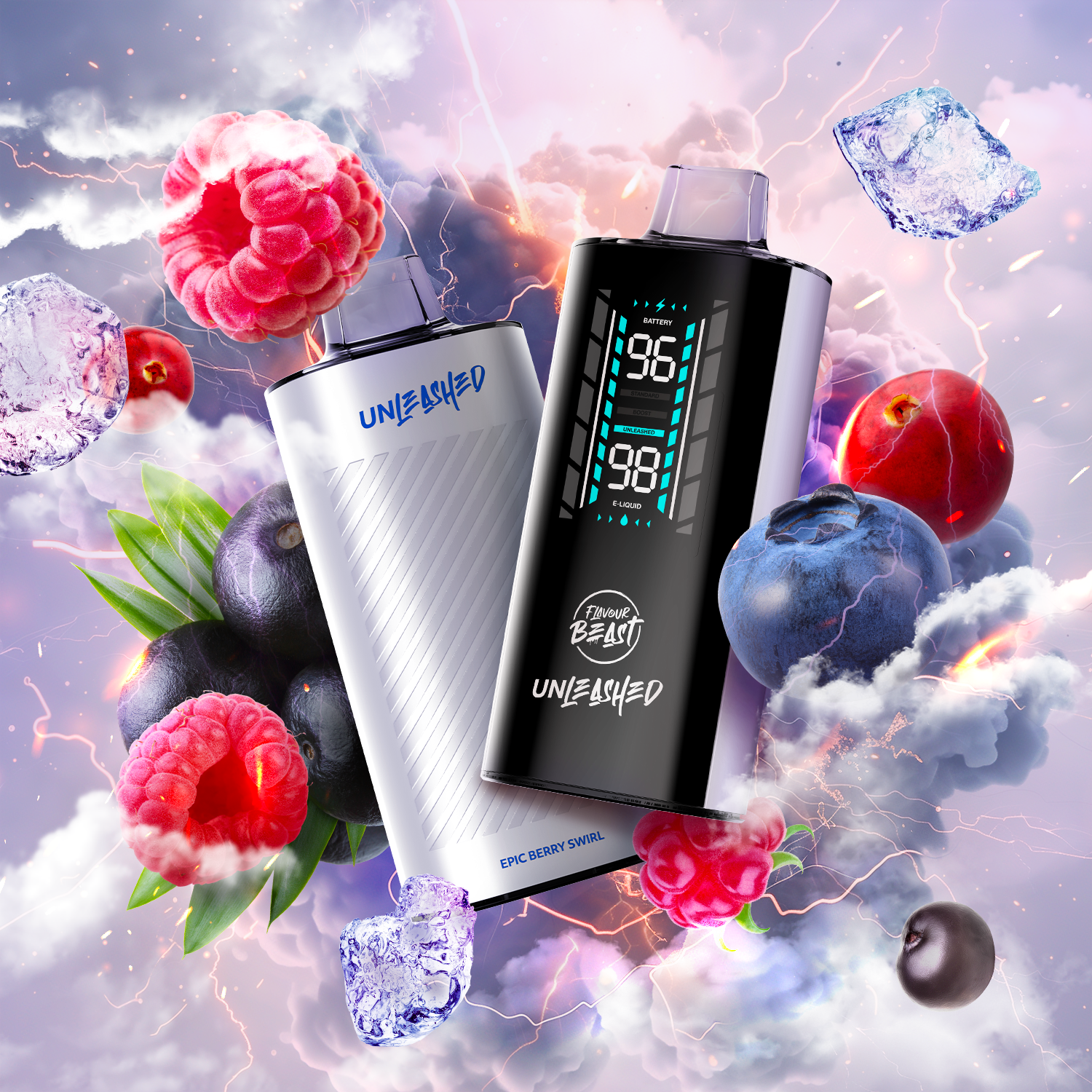 Flavour Beast Unleashed DCP 20K, Epic Fruit Fusion flavour, intense dual-coil mesh performance, extended 20,000 puff capacity vape device, ideal for Ontario and Quebec vapers.