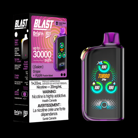 DRIP'N vape fasta blast 30K Strawberry Kiwi Ice – premium disposable vape pod with icy ejuice flavor, popular in Hawkesbury, Ottawa, and across Ontario.