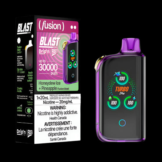 DRIP'N vape fasta blast 30K (Fusion) Honeydew Ice + Pineapple – premium disposable vape pod with icy ejuice flavor, popular in Hawkesbury, Ottawa, and across Ontario.
