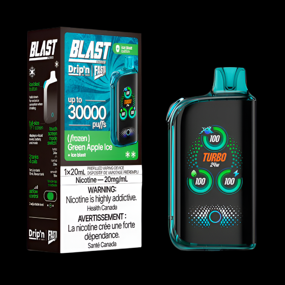 DRIP'N vape fasta blast 30K (Fusion) Grape + Apple – premium disposable vape pod with icy ejuice flavor, popular in Hawkesbury, Ottawa, and across Ontario.
