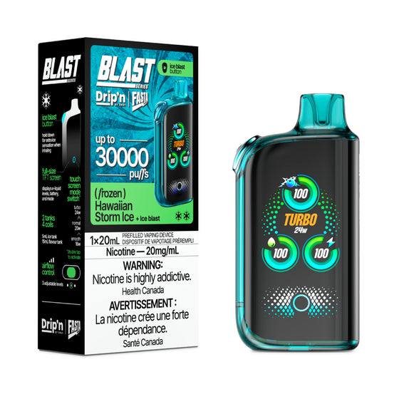 DRIP'N vape fasta blast 30K (Sour) Double Mango Ice – premium disposable vape pod with icy ejuice flavor, popular in Hawkesbury, Ottawa, and across Ontario.