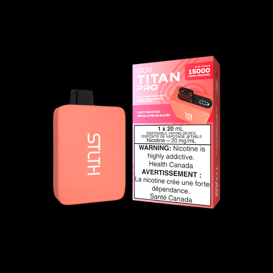 STLTH titan pro Juicy Peach Ice - premium vape ejuice with bold flavour profiles, available in Hawkesbury, Ottawa, and across Ontario.