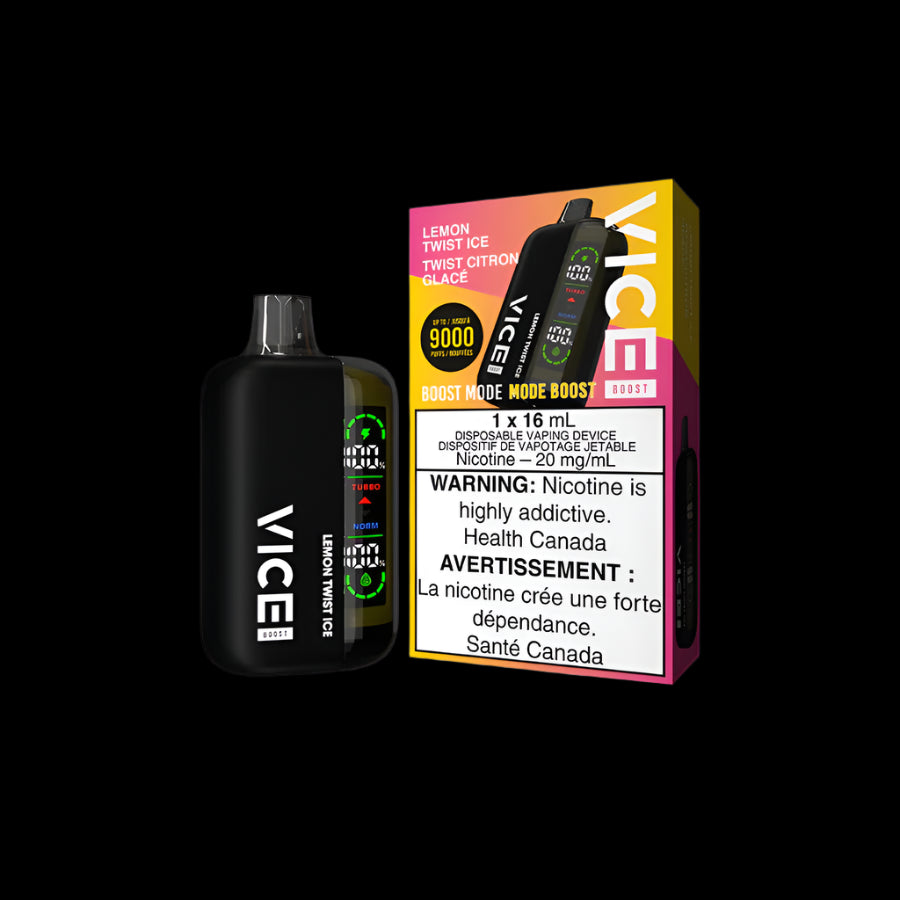 Disposable Vape Flavours: Lemon Twist Ice VICE boost | Supa Vapes - Hawkesbury, Ottawa & Ontario Vape Shop