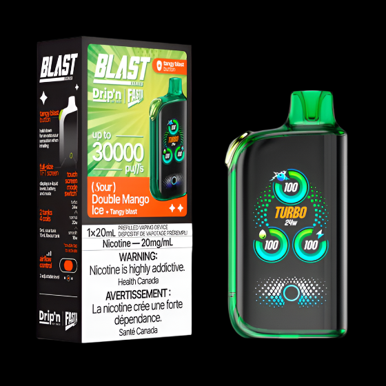 DRIP'N vape fasta blast 30K Lychee Mango Melon Ice – premium disposable vape pod with icy ejuice flavor, popular in Hawkesbury, Ottawa, and across Ontario.