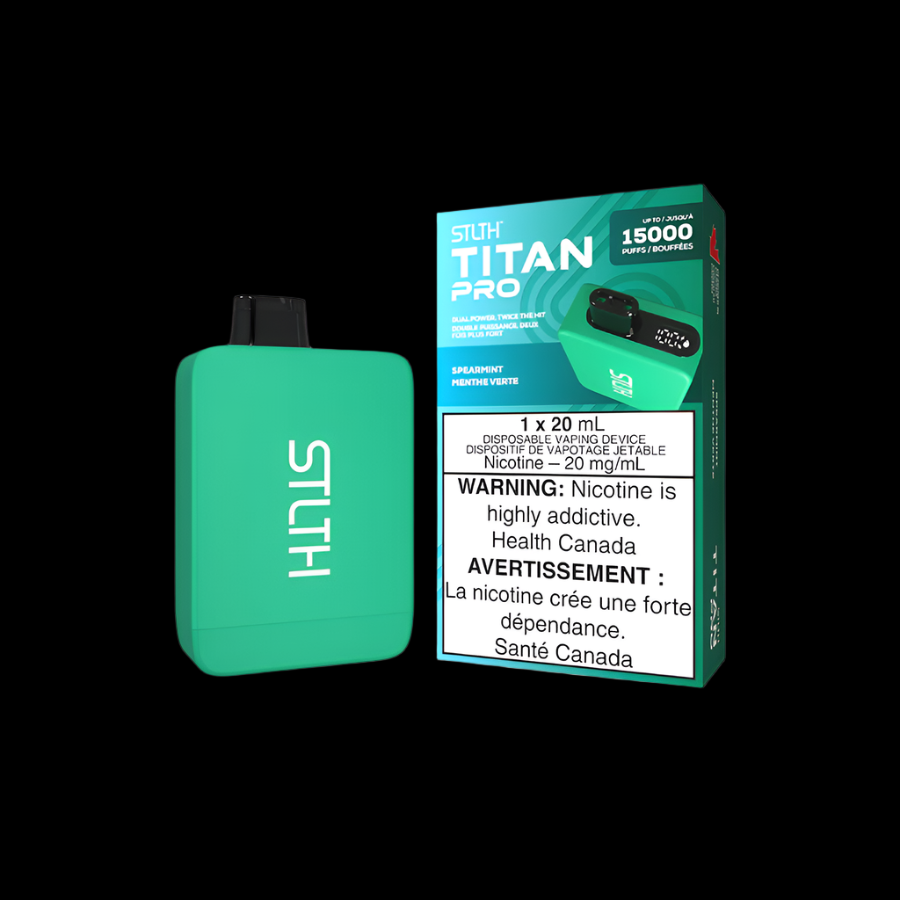 STLTH titan pro Spearmint - premium vape ejuice with bold flavour profiles, available in Hawkesbury, Ottawa, and across Ontario.