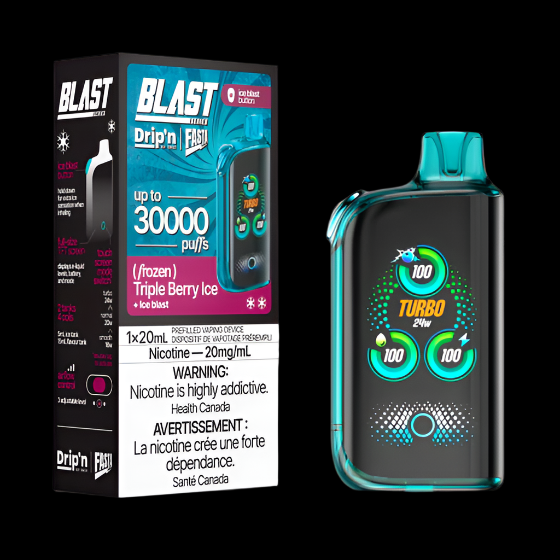 DRIP'N vape fasta blast 30K Raspberry Peach Mango Ice – premium disposable vape pod with icy ejuice flavor, popular in Hawkesbury, Ottawa, and across Ontario.