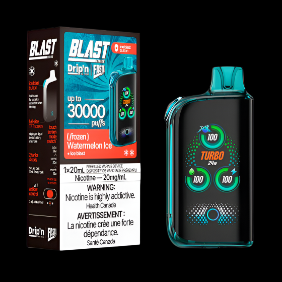 DRIP'N vape fasta blast 30K Green Apple Ice – premium disposable vape pod with icy ejuice flavor, popular in Hawkesbury, Ottawa, and across Ontario.