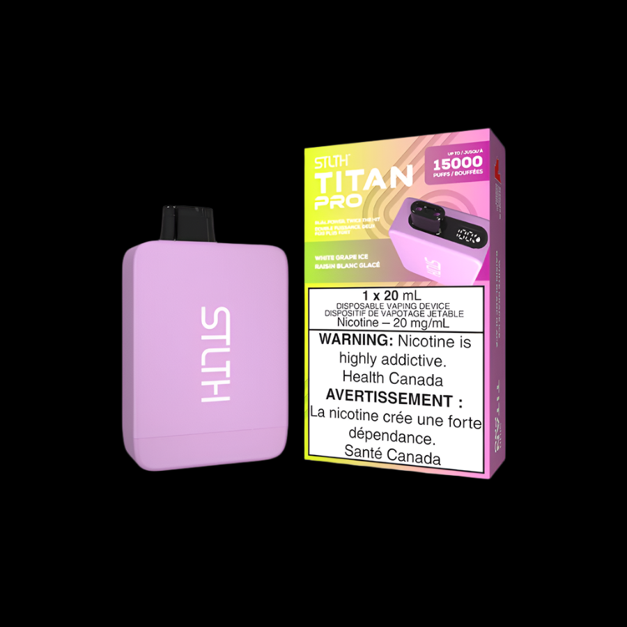STLTH titan pro White Grape Ice - premium vape ejuice with bold flavour profiles, available in Hawkesbury, Ottawa, and across Ontario.