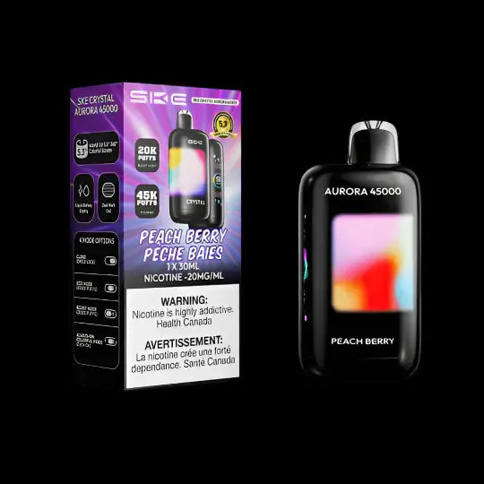 SKE AURORA 45K Sour Strawberry - flavor-packed disposable vape available in Hawkesbury, Ottawa, and across Ontario.