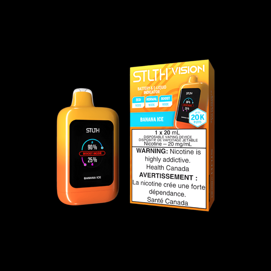 STLTH Vision 20K vape - Banana Ice flavor - high-performance disposable vape available in Hawkesbury, Ottawa, and Ontario - optimized for vape, pods, and ejuice.