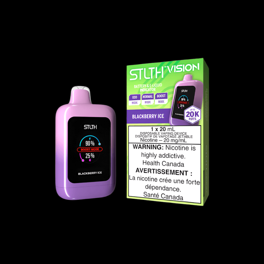 STLTH Vision 20K vape - Blackberry Ice flavor - high-performance disposable vape available in Hawkesbury, Ottawa, and Ontario - optimized for vape, pods, and ejuice.