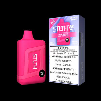 Disposable Vape STLTH 8K Pro: Cherry Grape Ice Nicotine Strength: 20mg STLTH 8K PRO | Supa Vapes - Hawkesbury, Ottawa & Ontario Vape Shop