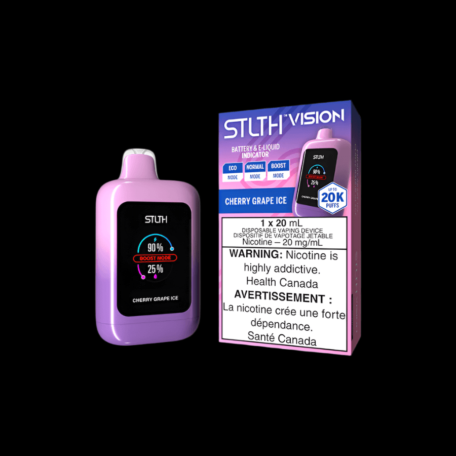 STLTH Vision 20K vape - Cherry Grape Ice flavor - high-performance disposable vape available in Hawkesbury, Ottawa, and Ontario - optimized for vape, pods, and ejuice.