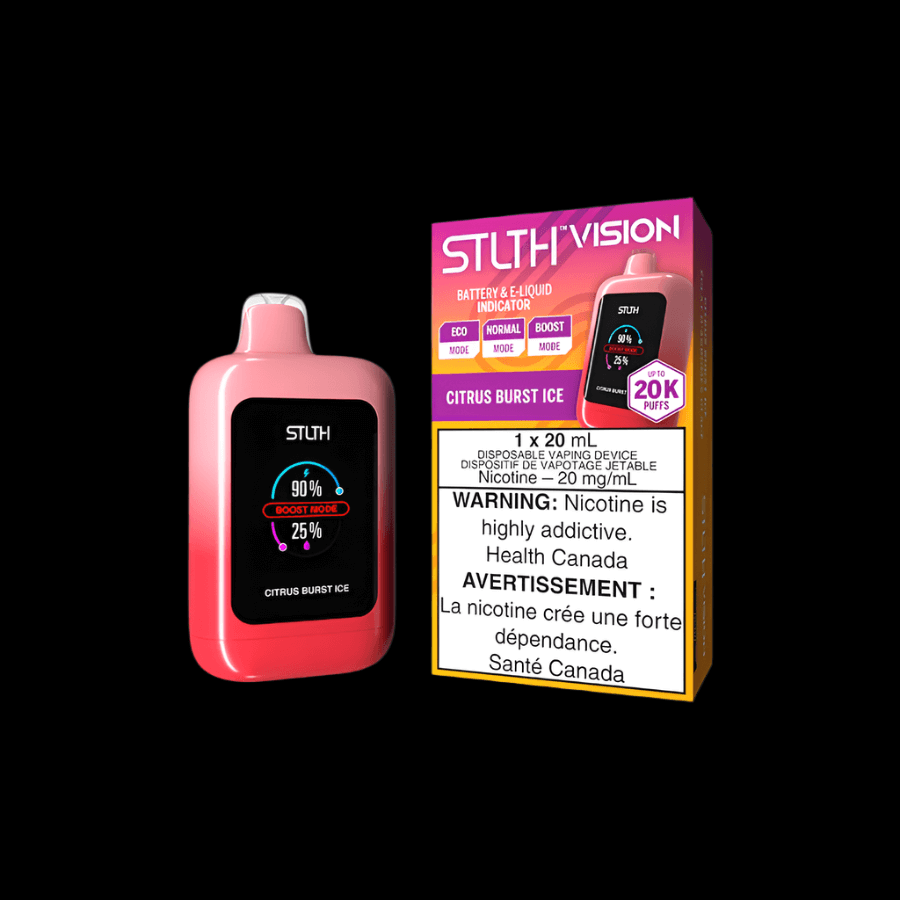 STLTH Vision 20K vape - Citrus Burst Ice flavor - high-performance disposable vape available in Hawkesbury, Ottawa, and Ontario - optimized for vape, pods, and ejuice.