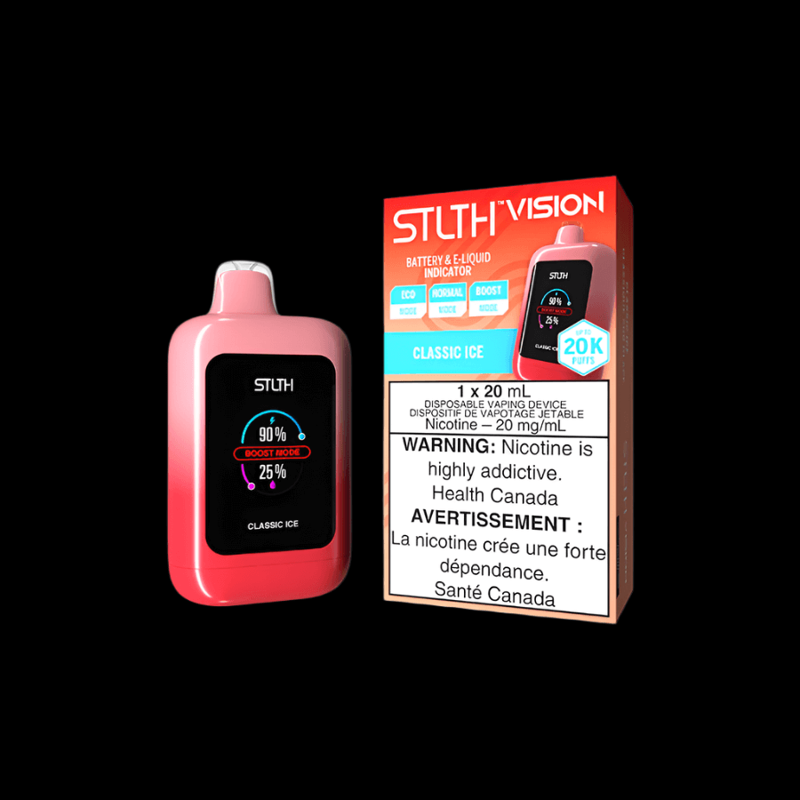 STLTH Vision 20K vape - Classic Ice flavor - high-performance disposable vape available in Hawkesbury, Ottawa, and Ontario - optimized for vape, pods, and ejuice.