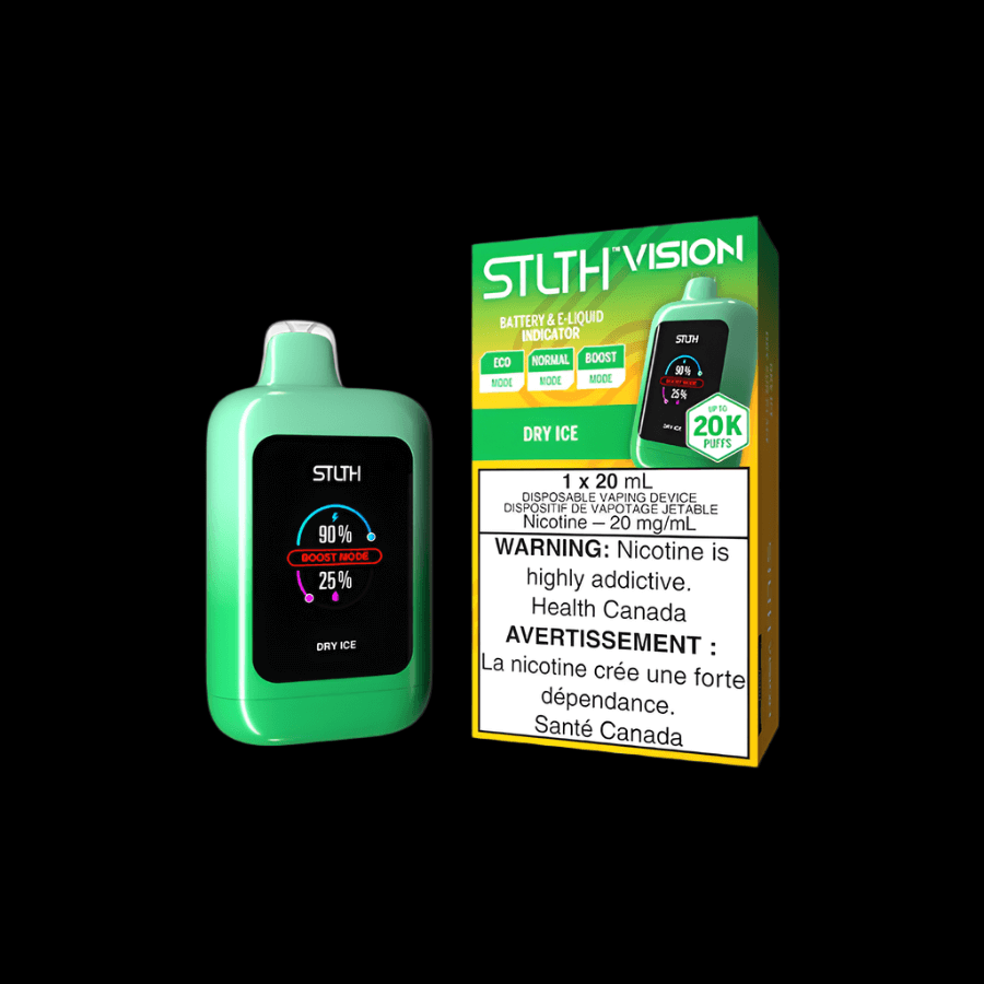 STLTH Vision 20K vape - Dry Ice flavor - high-performance disposable vape available in Hawkesbury, Ottawa, and Ontario - optimized for vape, pods, and ejuice.