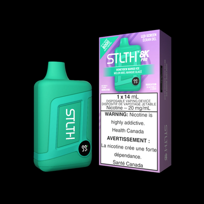 Disposable Vape STLTH 8K Pro: Honeydew Mango Ice Nicotine Strength: 20mg STLTH 8K PRO | Supa Vapes - Hawkesbury, Ottawa & Ontario Vape Shop