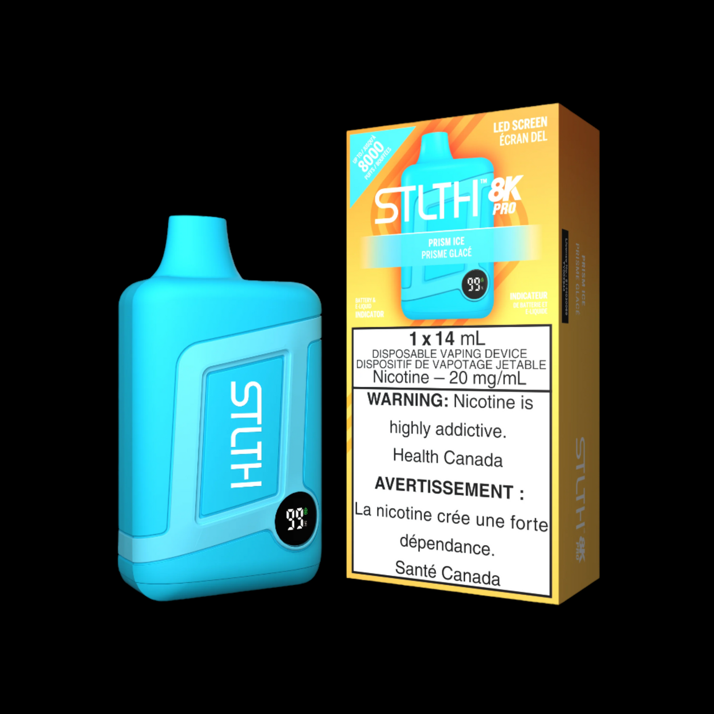 Disposable Vape STLTH 8K Pro: Prism Ice Nicotine Strength: 20mg STLTH 8K PRO | Supa Vapes - Hawkesbury, Ottawa & Ontario Vape Shop