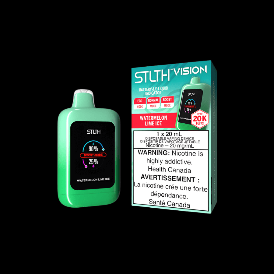 STLTH Vision 20K vape - White Grape Ice flavor - high-performance disposable vape available in Hawkesbury, Ottawa, and Ontario - optimized for vape, pods, and ejuice.