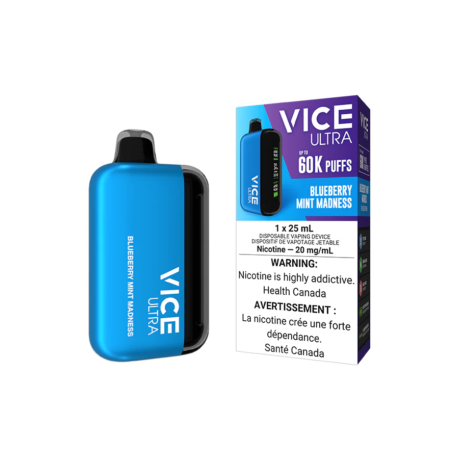VICE Ultra, Blue Lagoon Ice flavour, customizable output modes, rechargeable battery for extended vaping, ideal for Ontario and Quebec vapers.