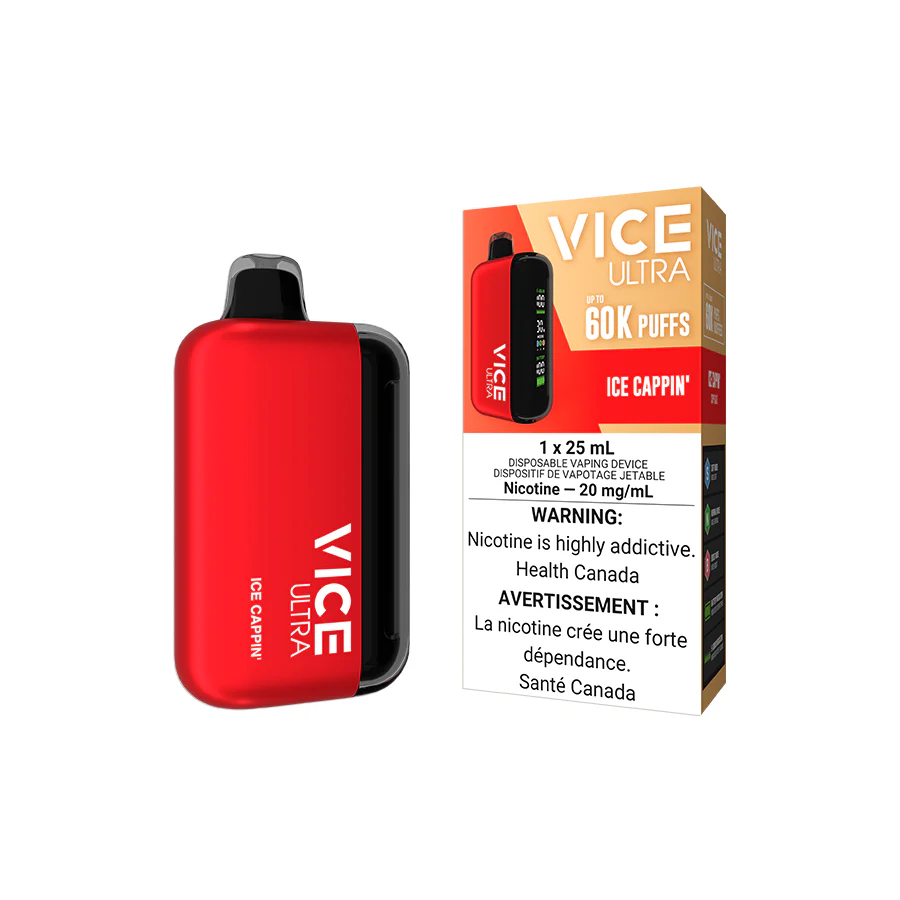VICE Ultra Ice Capping flavour, cooling vape with customizable modes, long-lasting performance, ideal for vapers in Ontario and Quebec
