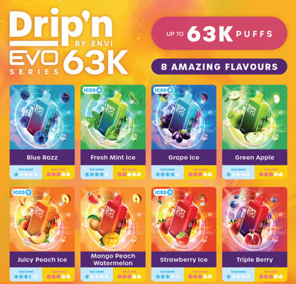 Drip'n Evo 63K 8 Flavours Line Up