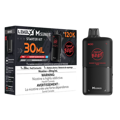 Flavour Beast Level X M Series Starter Kit 30mL Bangin' Blood Orange Iced - Supa Vapes
