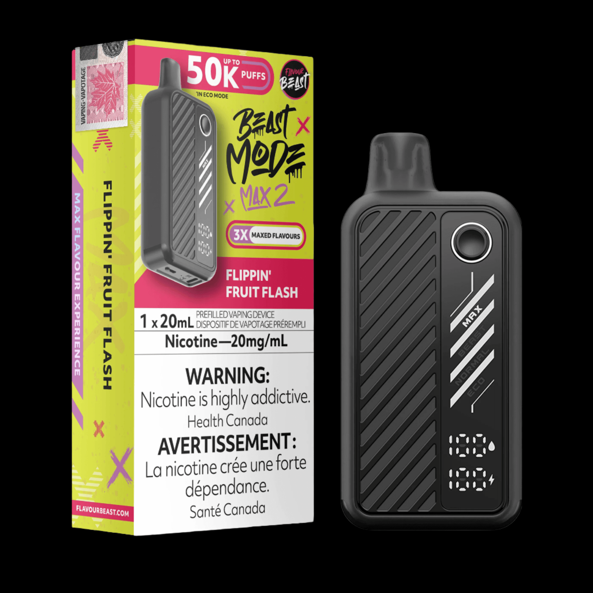 Flavour Beast - beast mode MAX 2 Clear - flavor-rich disposable vape for everyday satisfaction, available in Hawkesbury, Ottawa, and across Ontario.
