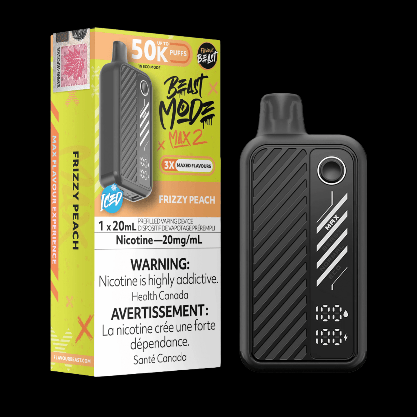 Flavour Beast - beast mode MAX 2 Flippin' Fruit Flash - flavor-rich disposable vape for everyday satisfaction, available in Hawkesbury, Ottawa, and across Ontario.