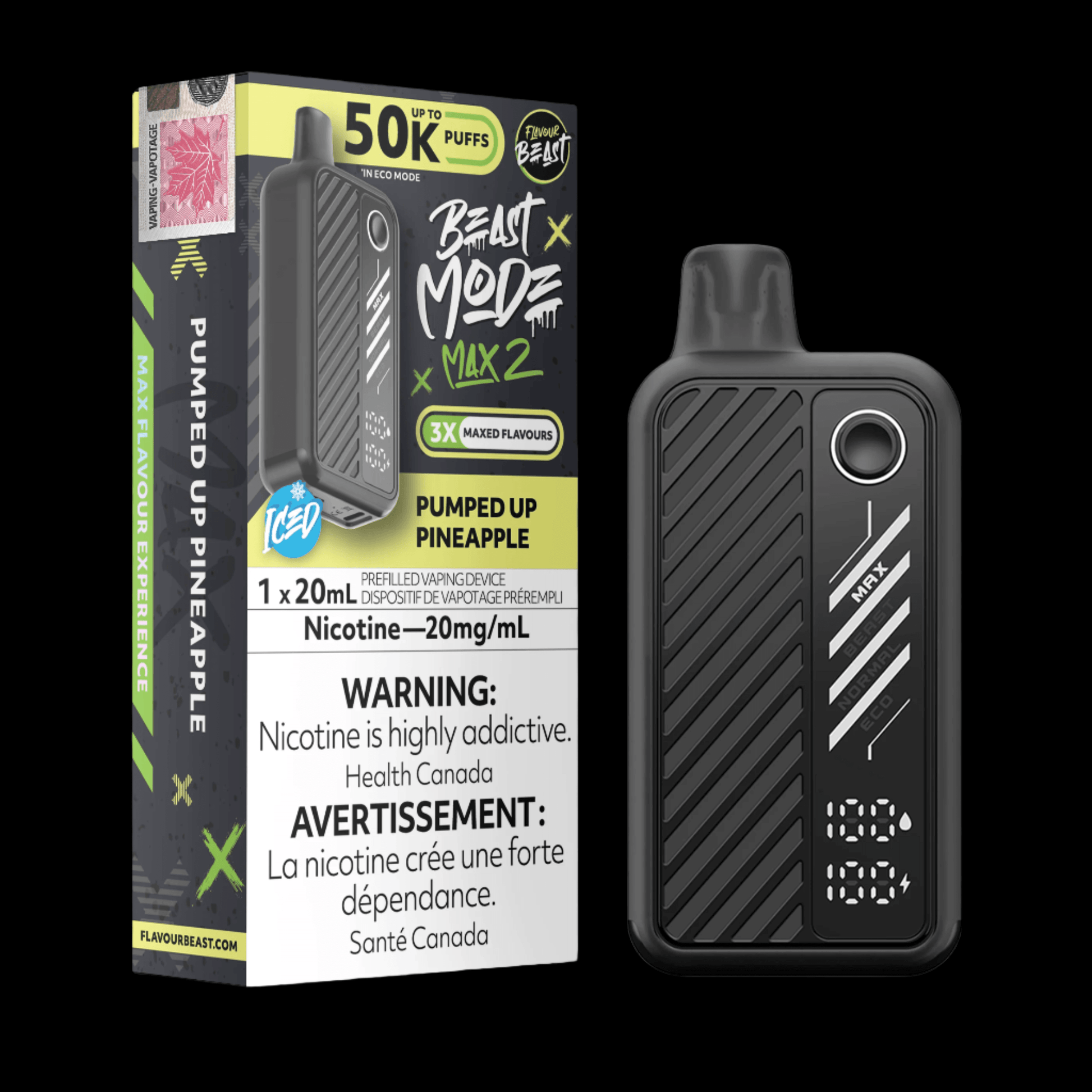 Flavour Beast - beast mode MAX 2 Mega Mango - flavor-rich disposable vape for everyday satisfaction, available in Hawkesbury, Ottawa, and across Ontario.
